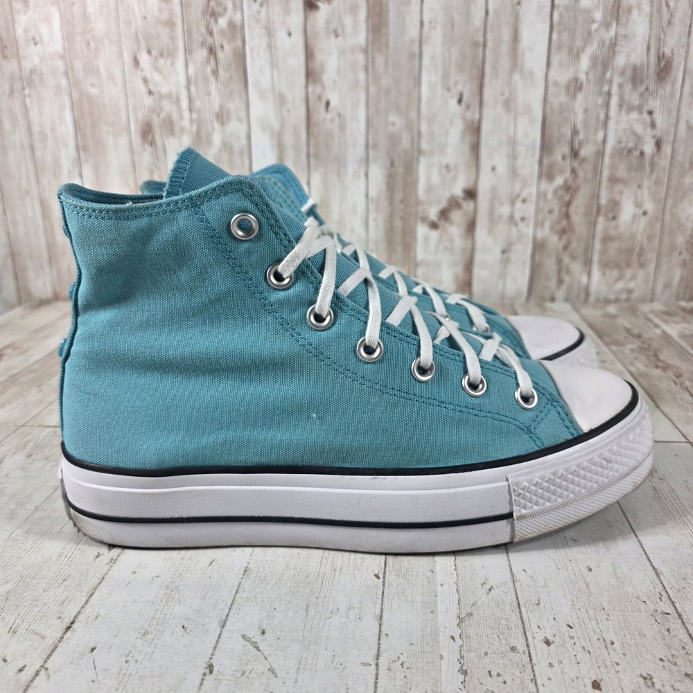 Converse Chuck Taylor All Star Lift Hi Teal Platform Sneakers A06492C Womens 9.5